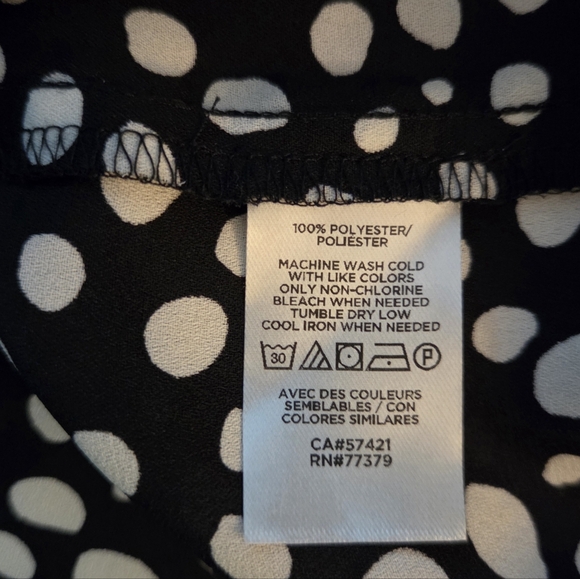 ANN TAYLOR Cap Sleeve Polka Dot Top  Women’s Size Large Petite NWT - Picture 4 of 4